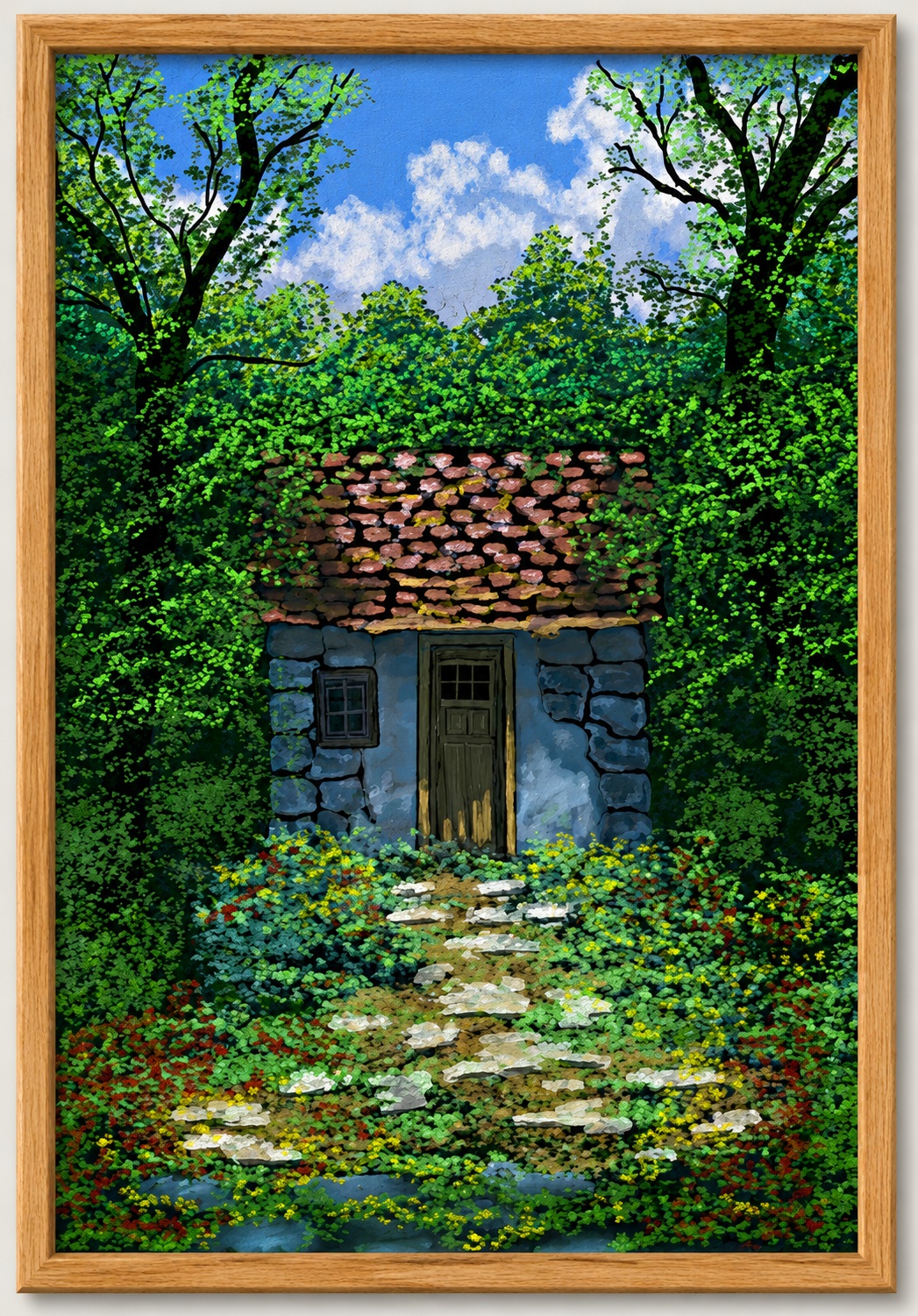 Cottage in Woods canvas artwork