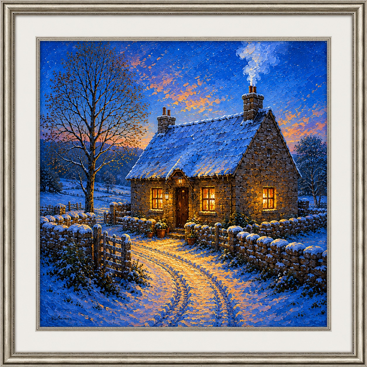 Winter at the Cottage canvas artwork