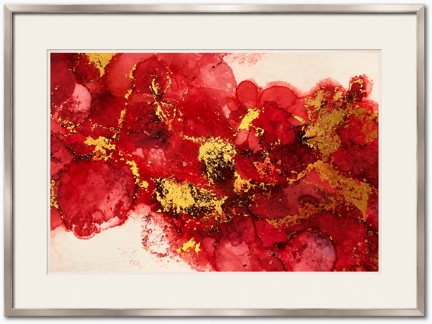 Crimson Garden abstract canvas artwork